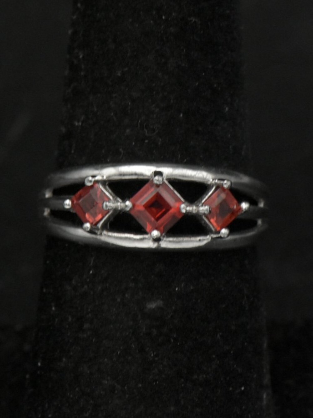 Ross-Simons - Vintage Garnet Sterling Silver Ring - Size 7